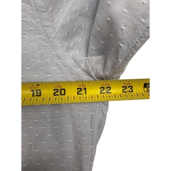 J Crew Slim Fit Oxford Shirt Textured Sashiko Dot Dobby LS Light Gray Preppy L - Picture 8 of 15